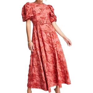 ASOS | Dresses | Asos Design Long Sleeve Lace Insert Crinkle Maxi Dress In  Berry Womens Us 4 | Poshmark